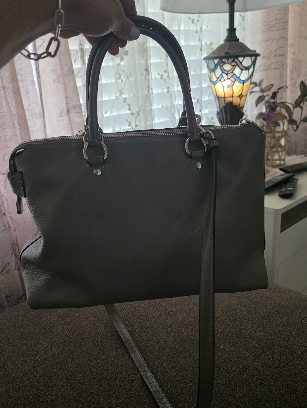 Coach Emma Satchel, Gray Leather - Picture 8 of 15